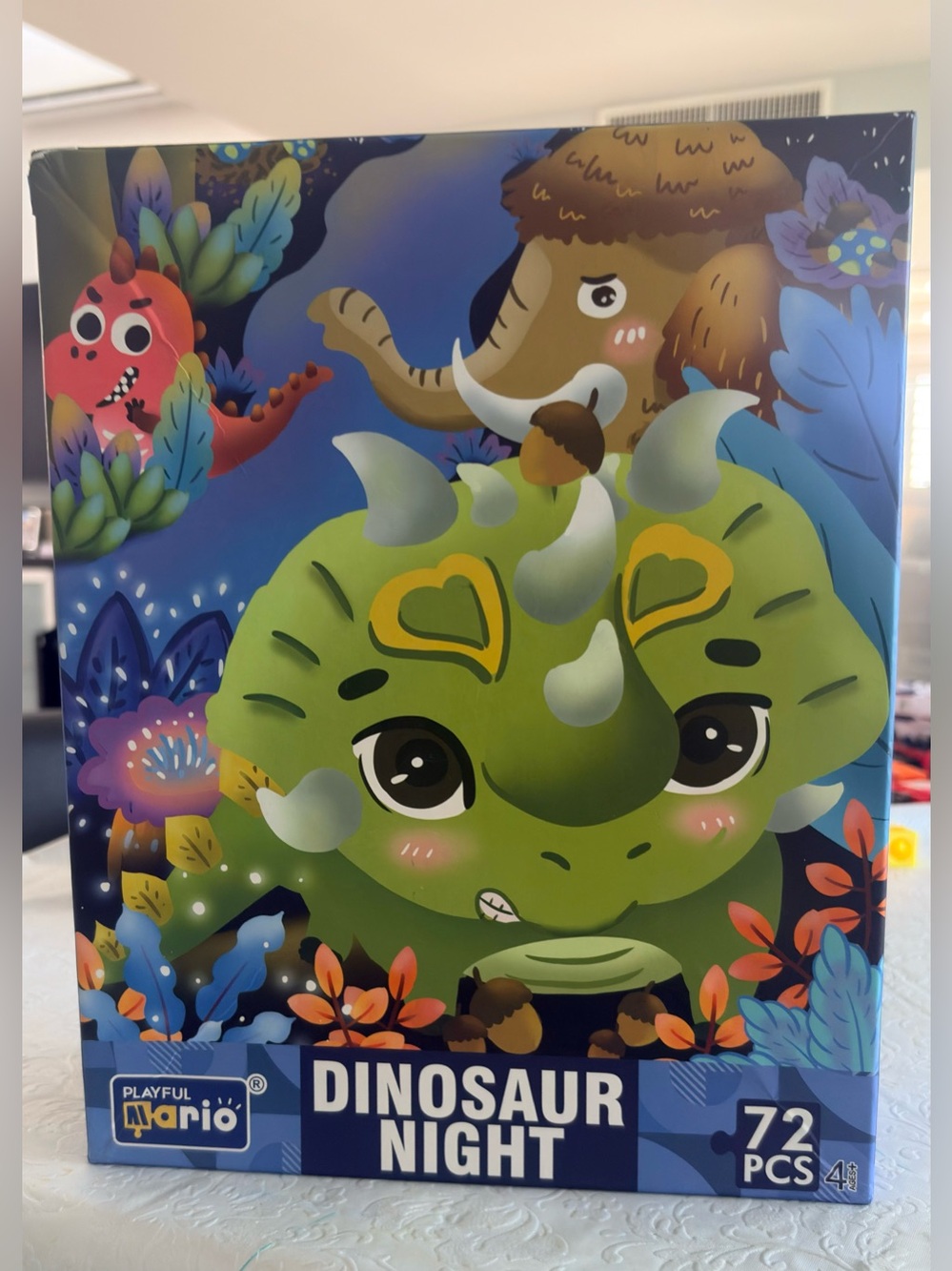 Green Dinosaur Night Kids Puzzle - 72 pcs